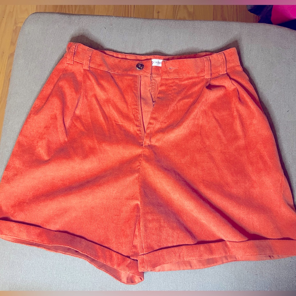 Order Plus Orange corduroy shorts